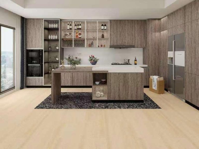 AQ305 3 maple charm vinyl flooring contemporary kitchen