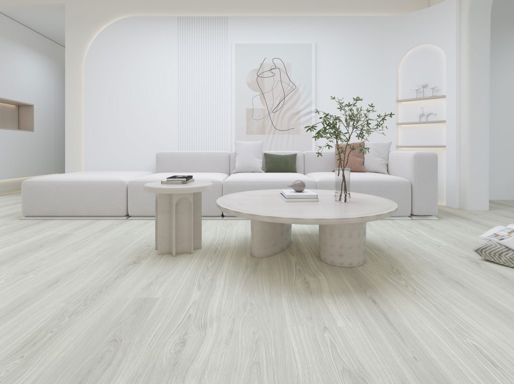 LG608 5 sleek white interior vinyl flooring blueside