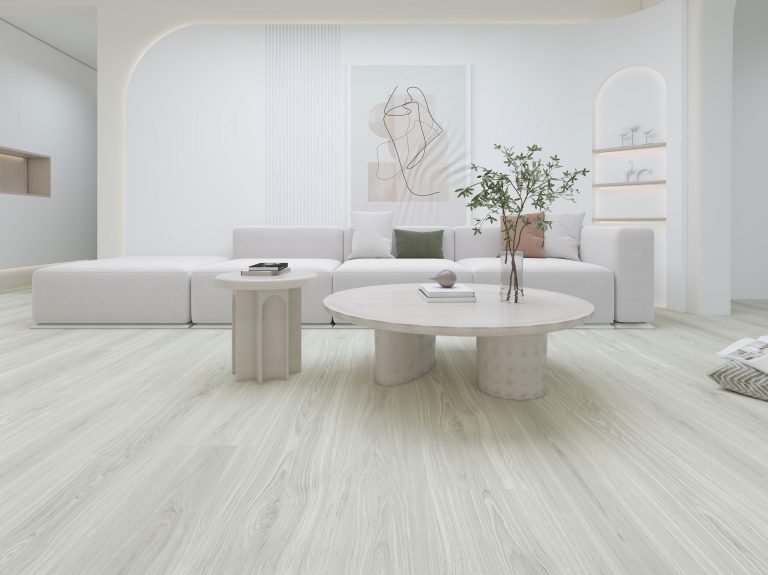 LG608 5 sleek white interior vinyl flooring blueside