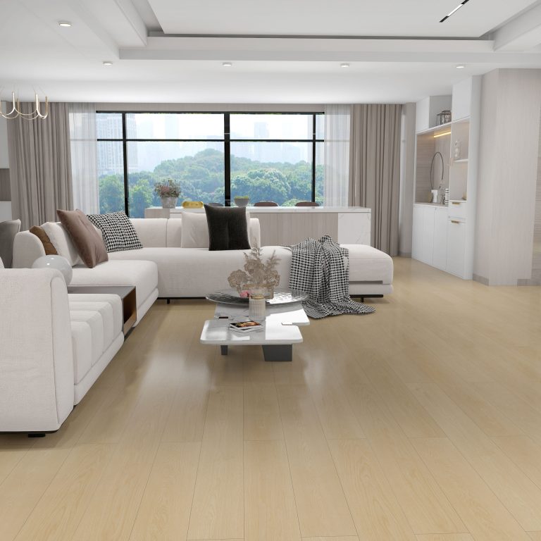 LG810 3 spacious living area white sectional sofa luxury vinyl flooring lake garda