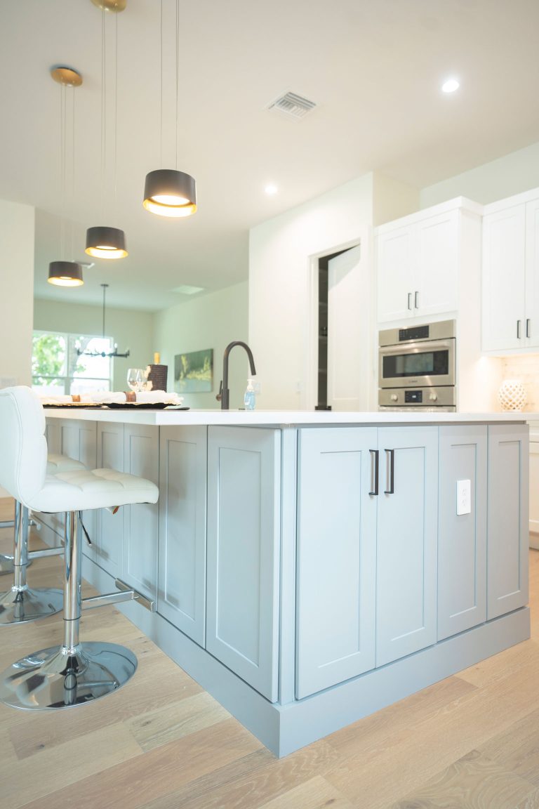 modern gray kitchen cabinets island seating