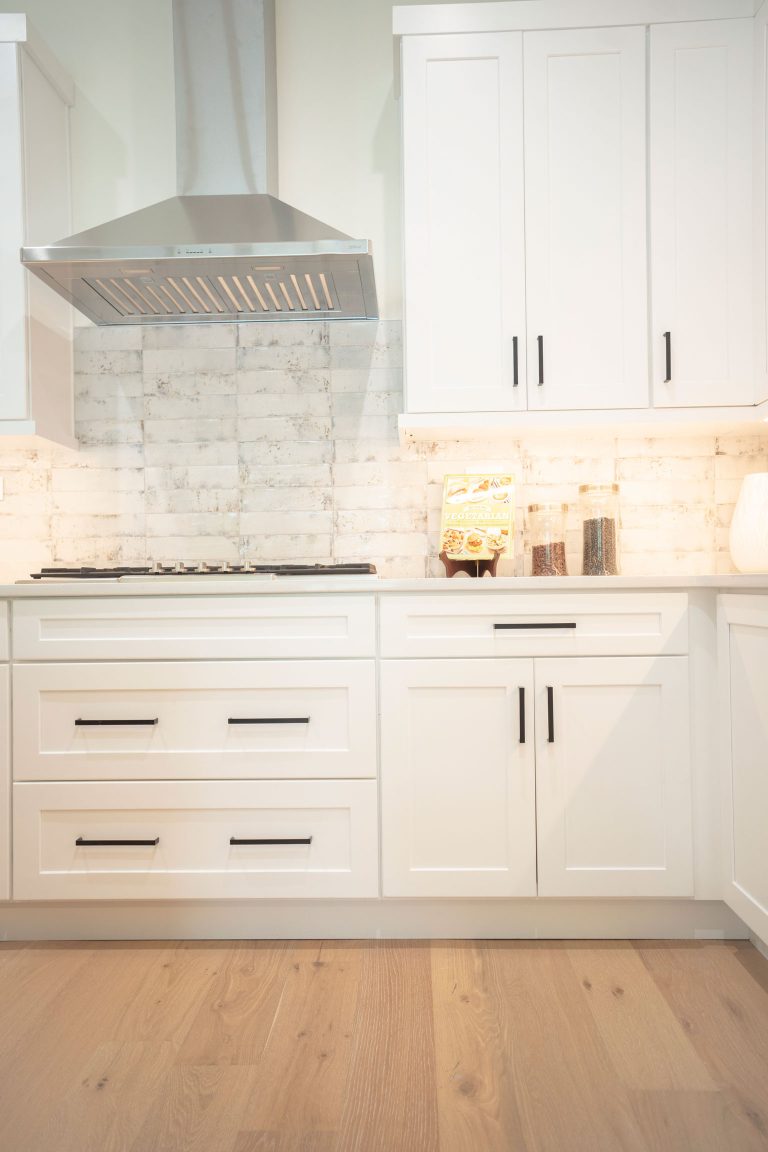 stainless steel range hood white shaker