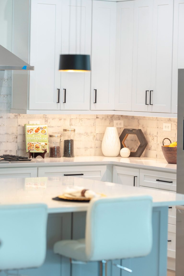 white cabinet shaker kitchen island seating